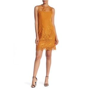 New Nanette Lepore Medieval Gold Moody Treasures Embroidered Lace Dress Size 10